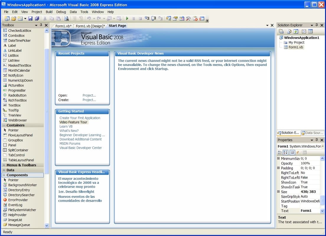 Click to view Visual Basic 2008