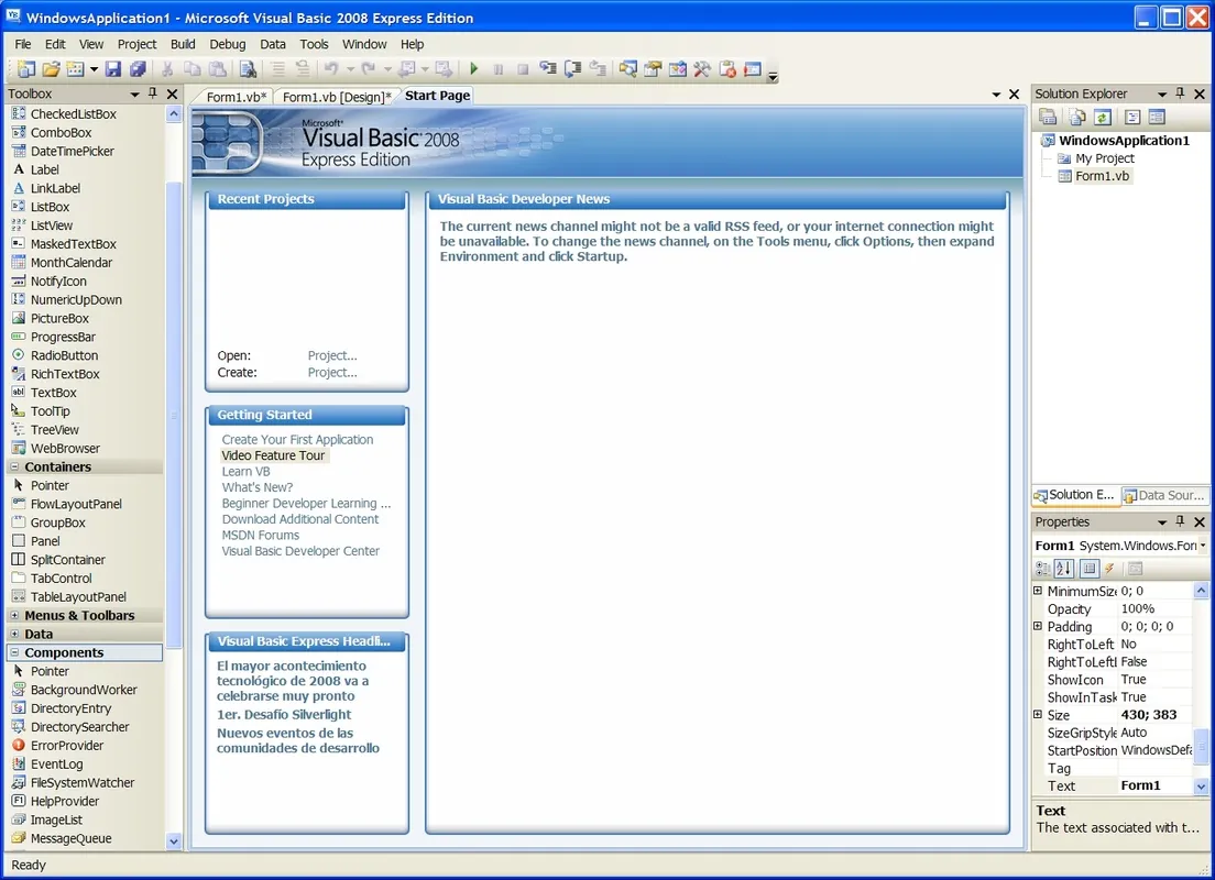 Click to view Visual Basic 2008